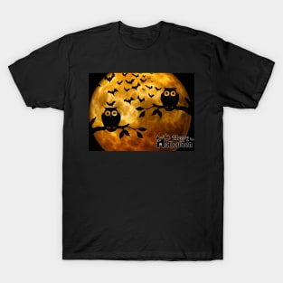 Happy Halloween Owl On Branch T-Shirt